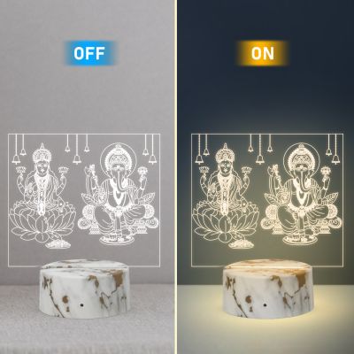 Lord Ganesh Ji Or Laxmi Ji Design Night Lamp